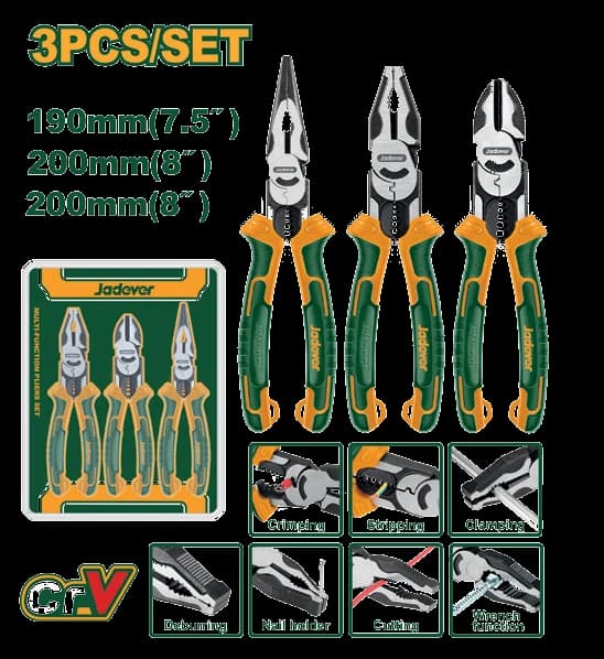 Set 3 piezas Pinza Elec+Alicate+Pinza - JADEVER