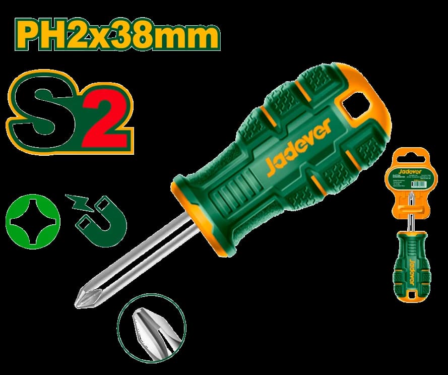 Destornillador S2 PH2 38mm - JADEVER