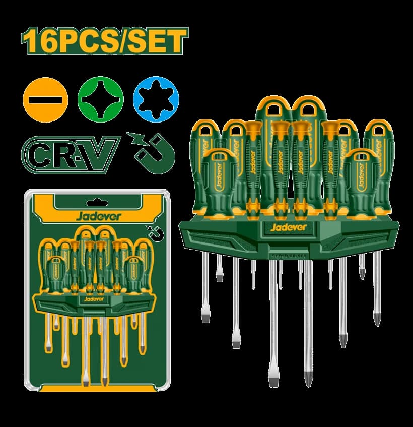 Set Destornillador x16 CRV PH+SL+T - JADEVER