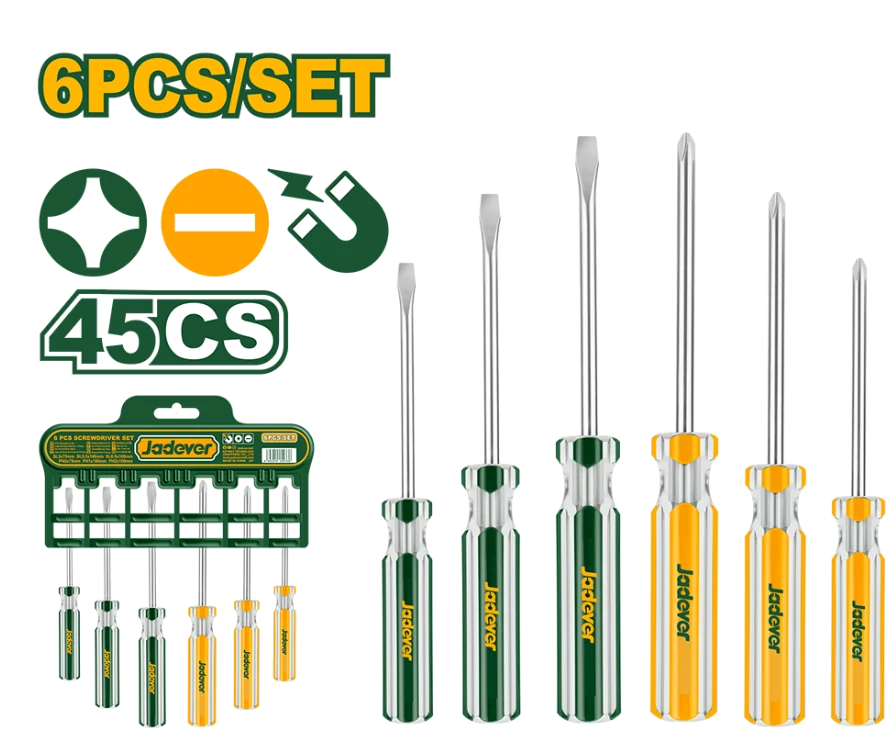 Set Destornillador x6 45CS PH+SL - JADEVER