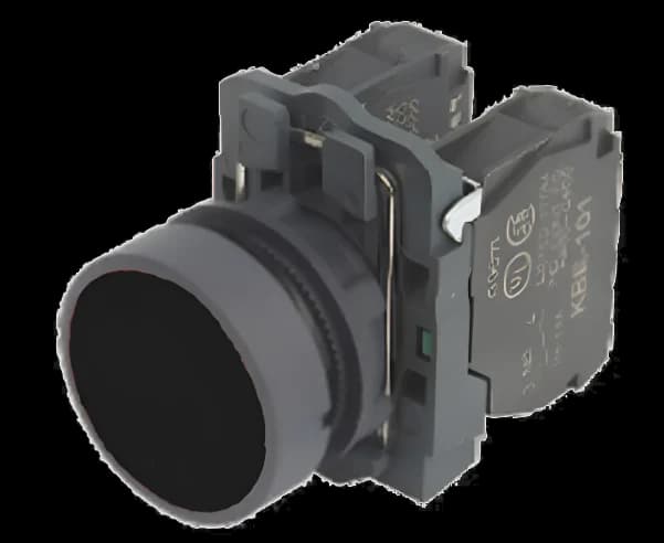 Pulsador D22 Negro 1NA Raso A-pla IP65 - CNC