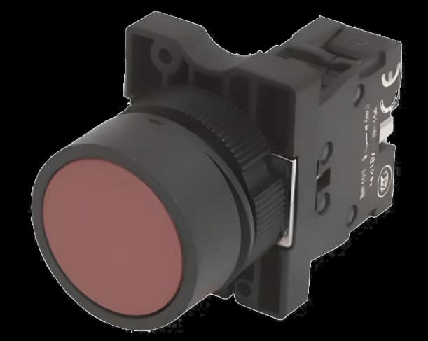 Pulsador D22 Rojo 1NC Raso A-pla - CNC