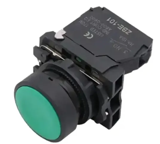 Pulsador D22 Verde 1NA Raso A-pla - CNC