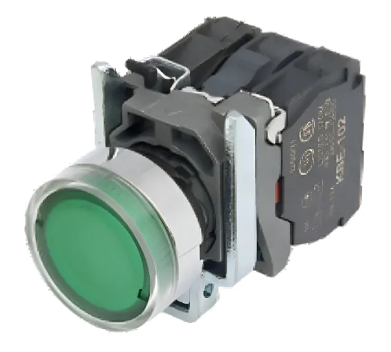 Pulsador Luminoso D22 Verde 1NA LED Raso A-m - CNC