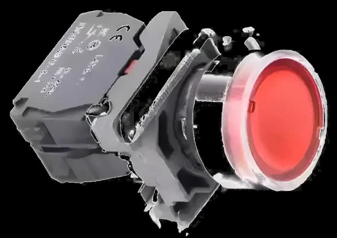 Pulsador D22 Rojo 1NC Raso A-met-cro - CNC