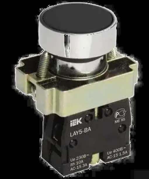 Pulsador D22 Negro 1NA Raso A-met-cro - CNC